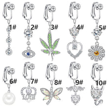 Load image into Gallery viewer, Piercing-Free Fake Belly Ring Ornament Earrings Ear Clip