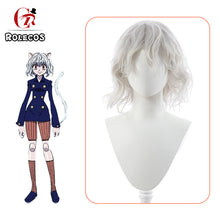 Load image into Gallery viewer, Synthetic Hair Hunter x Hunter Neferpitou Cosplay Wig Neferpitou Sliver White Short Curly Heat Resistant Women Wigs