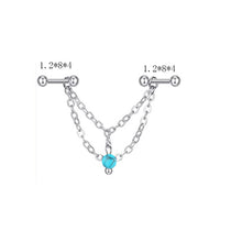 Load image into Gallery viewer, Personality Planet Simple and Popular Five-Pointed Star Long Brush Holder Ear Bone Stud Double Hole Earrings