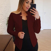 Load image into Gallery viewer, Autumn and Winter Small Suit Long Sleeve Solid Color Cardigan Outerwear Top Suit