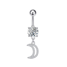 Load image into Gallery viewer, New Five-Leaf Flower Zircon Navel Ring Navel Stud Piercing Jewelry