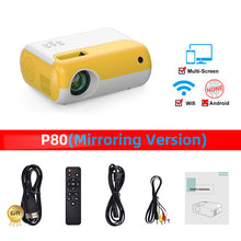 Load image into Gallery viewer, HD Projector P80 Small Projector Portable Children Smart Projector Support 1080P