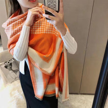 Load image into Gallery viewer, Women's Cashmere Scarf Shawl Winter All-Matching Talma Korean Style H Letter Scarf Warm