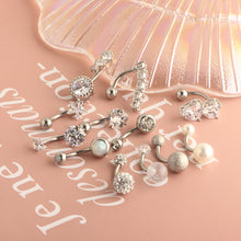 Load image into Gallery viewer, Belly Umbilical Ring Environment Creation Zircon Navel Decoration Umbilical Ring Piercing Jewelry 12-Piece Set Navel