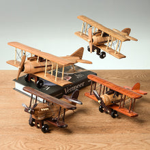 Load image into Gallery viewer, Wooden Vintage Handmade Airplane Scale Model Ornaments Decor Creative Home Desktop Retro Aircraft Decoration Toy Gift Collection