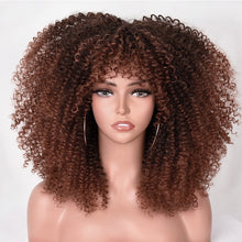 Load image into Gallery viewer, Wig Female African Small Curly Headgear with Bangs Chemical Fiber Wig Multi-Color Optional Xuchang Wig