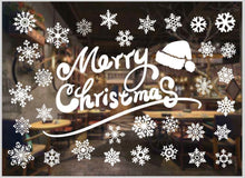 Load image into Gallery viewer, Christmas Decorations Colorful Christmas Window Stickers White Snowflake Wall Stickers Window Dressing Seamless Window Stickers