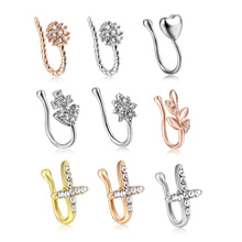 Load image into Gallery viewer, Piercing Jewelry Fashion Exquisite AA Zircon Heart-Shaped Nose Stud Nasal Splint Ear Clip Nose Ring