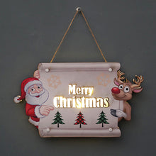 Load image into Gallery viewer, Christmas Decoration Door Plate LED Light Party Gathering New Year Holiday Supplies Props Wall Hangings