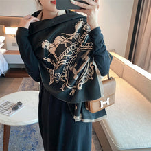 Load image into Gallery viewer, 2023 Autumn and Winter New European and American Famous H Letter Artificial Cashmere Scarf Women's Air-Conditioned Room Outdoor Decoration Long Wrap