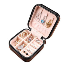 Load image into Gallery viewer, Jewelry Storage Box Pink PU Leather Portable Style Ear Stud and Ring Lipstick Holders Case