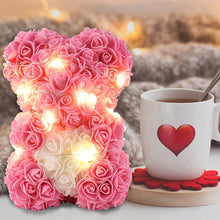 Load image into Gallery viewer, Christmas Gift Rose Bear PE Foam Artificial Flower Girl Valentine's Day Gift Colorful Lights Love Rose Bear