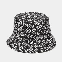 Load image into Gallery viewer, Skull Pattern Reversible Fisherman Hat Street Hip-Hop Hip-Hop Cap Sun Protection Sun Hat