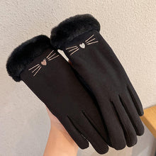 Load image into Gallery viewer, Winter Women's Korean-Style Cute Bow Fleece-Lined Thickened Autumn Riding Electric Car Cold-Proof Warm Touch Screen Gloves