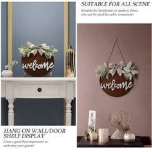 Load image into Gallery viewer, Dexiang 30cm Circular Wood Welcome Signboard Doors and Windows Decoration Garland