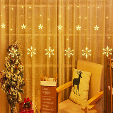 Load image into Gallery viewer, LED Curtain Light Christmas Holiday Room Decoration Color Lighting Chain Christmas Snowflake String Scene Arrange Hangings Lighting Chain