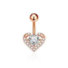 Load image into Gallery viewer, Heart-Shaped round Zirconium Belly Ring Navel Stud Piercing Jewelry