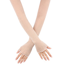 Load image into Gallery viewer, Ladies Bow Long Sleeves Outdoor Cycling Spring/Summer Sunscreen Lace Lace Half Finger Arm Sleeve Gloves