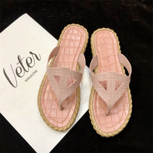 Load image into Gallery viewer, Summer Fashion Straw Woven Hemp Rope Flip-Flops Women's Shoes Seaside Beach Vacation Flip-Flops