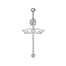 Load image into Gallery viewer, Zircon Tassel Belly Ring Navel Stud Piercing Jewelry