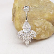 Load image into Gallery viewer, Piercing Jewelry Flower Inlaid 3A Zircon Navel Ring Navel Buckle Navel Stud