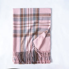 Load image into Gallery viewer, Artificial Cashmere Scarf 2023 Winter Tassel Plaid Shawl Scarf Female Mid-Length Thickening Warm Scarf