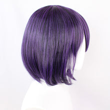 Load image into Gallery viewer, Profoundly Mad Gambler Cos Wig Shengzhimo Student Union Inner Buckle Rinka Haircut Black Purple Short Anime Wig