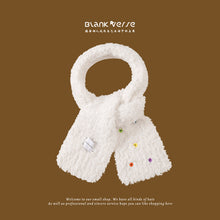 Load image into Gallery viewer, Hat Female Winter Button Versatile Big Face Show Face Small Plain Wool Plush White Woolen Cap