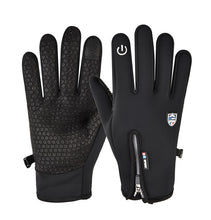 Load image into Gallery viewer, Plus Velvet and Cotton Thick Windproof Waterproof Zipper Men's and Women's Cycling Driving Gloves