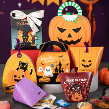 Load image into Gallery viewer, 10PCs Halloween Pumpkin Lamp Candy Packaging Box Decorative Gift Children Dress up Toys Handmade DIY Gift Box