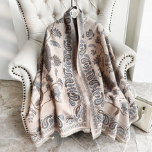 Load image into Gallery viewer, Women's Scarf Shawl Outer Match Winter Office Nap Blanket Cheongsam Blanket Cashmere-like Tassel Warm Scarf