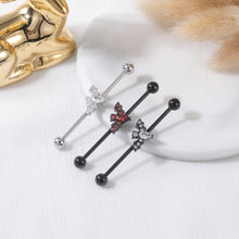 Load image into Gallery viewer, Long Brush Holder Stud Earrings Zircon Navel Stud Barbell Stud Earrings Labret 5-Piece Set Piercing Jewelry