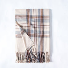 Load image into Gallery viewer, Artificial Cashmere Scarf 2023 Winter Tassel Plaid Shawl Scarf Female Mid-Length Thickening Warm Scarf