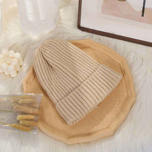Load image into Gallery viewer, Winter Knitting Vertical Bar Baby's Knit Hat Outdoor Pure Color Warm Keeping Windproof Sleeve Cap New Knitted Woolen Cap Simple