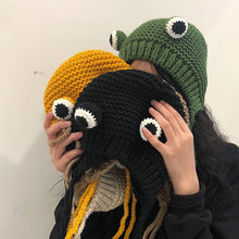 Load image into Gallery viewer, Funny Cartoon Frog Woolen Cap Female Sweet Cute Earmuff Funny Funny Headgear