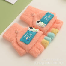 Load image into Gallery viewer, Winter New Children's Knitted Gloves Cute Cartoon Spaceman Flip Imitation Mink