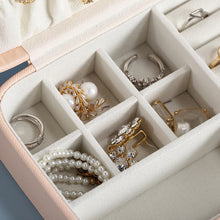 Load image into Gallery viewer, Jewelry Storage Box Portable Pu Fresh Earrings Zipper Ring Earrings Holders Case