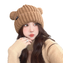 Load image into Gallery viewer, Cat Ears Knitted Hat Women's Autumn and Winter Warm Thickened Earflaps Cute Japanese Style Face-Showing Primary School Student Wool Hat