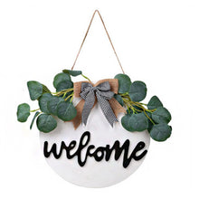 Load image into Gallery viewer, Dexiang 30cm Circular Wood Welcome Signboard Doors and Windows Decoration Garland