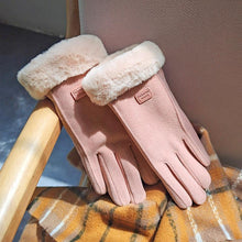 Load image into Gallery viewer, Winter Women's Korean-Style Cute Bow Fleece-Lined Thickened Autumn Riding Electric Car Cold-Proof Warm Touch Screen Gloves