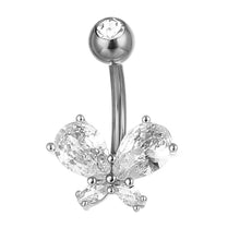 Load image into Gallery viewer, Puncture Butterfly Inlaid Zircon Belly Ring Insect Navel Stud Navel Decoration