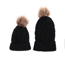 Load image into Gallery viewer, Children 'S Parent-Child Suit Autumn And Winter Ball Twist Woolen Cap Knitted Hat Fashionable Warm Woolen Cap