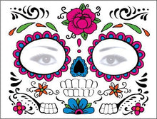 Load image into Gallery viewer, Halloween Tattoo Sticker Paper Day of the Dead Transfer Face Pasters Makeup Party Tattoo Sticker