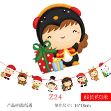 Load image into Gallery viewer, Christmas Decoration Cartoon Paper Hanging Flag Colorful Flags Christmas Holiday Scene Atmosphere Layout Christmas Paper Hanging Flag