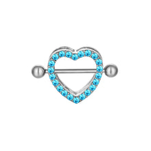 Load image into Gallery viewer, Double-Layer Diamond-Embedded Love Nipple Ring Electroplated Heart-Shaped Three-Color Adhesive Nail