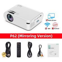 Load image into Gallery viewer, 720P Portable Smart Projector P62 Support Home Office HD Projector 1080P