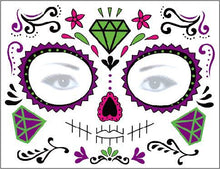 Load image into Gallery viewer, Halloween Tattoo Sticker Paper Day of the Dead Transfer Face Pasters Makeup Party Tattoo Sticker