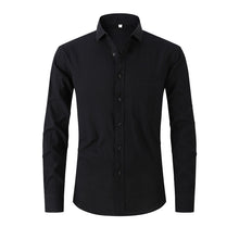 Load image into Gallery viewer, New Men's Imitation Cotton and Linen Solid Color Long Sleeve Business Slim-Fitting Iron-Free Formal Wear