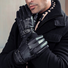 Load image into Gallery viewer, Leather Gloves Full Touch Screen Driving Electric Car Fashion Autumn and Winter Fleece Lined Padded Warm Keeping Gloves