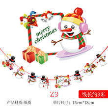 Load image into Gallery viewer, Christmas Decoration Cartoon Paper Hanging Flag Colorful Flags Christmas Holiday Scene Atmosphere Layout Christmas Paper Hanging Flag